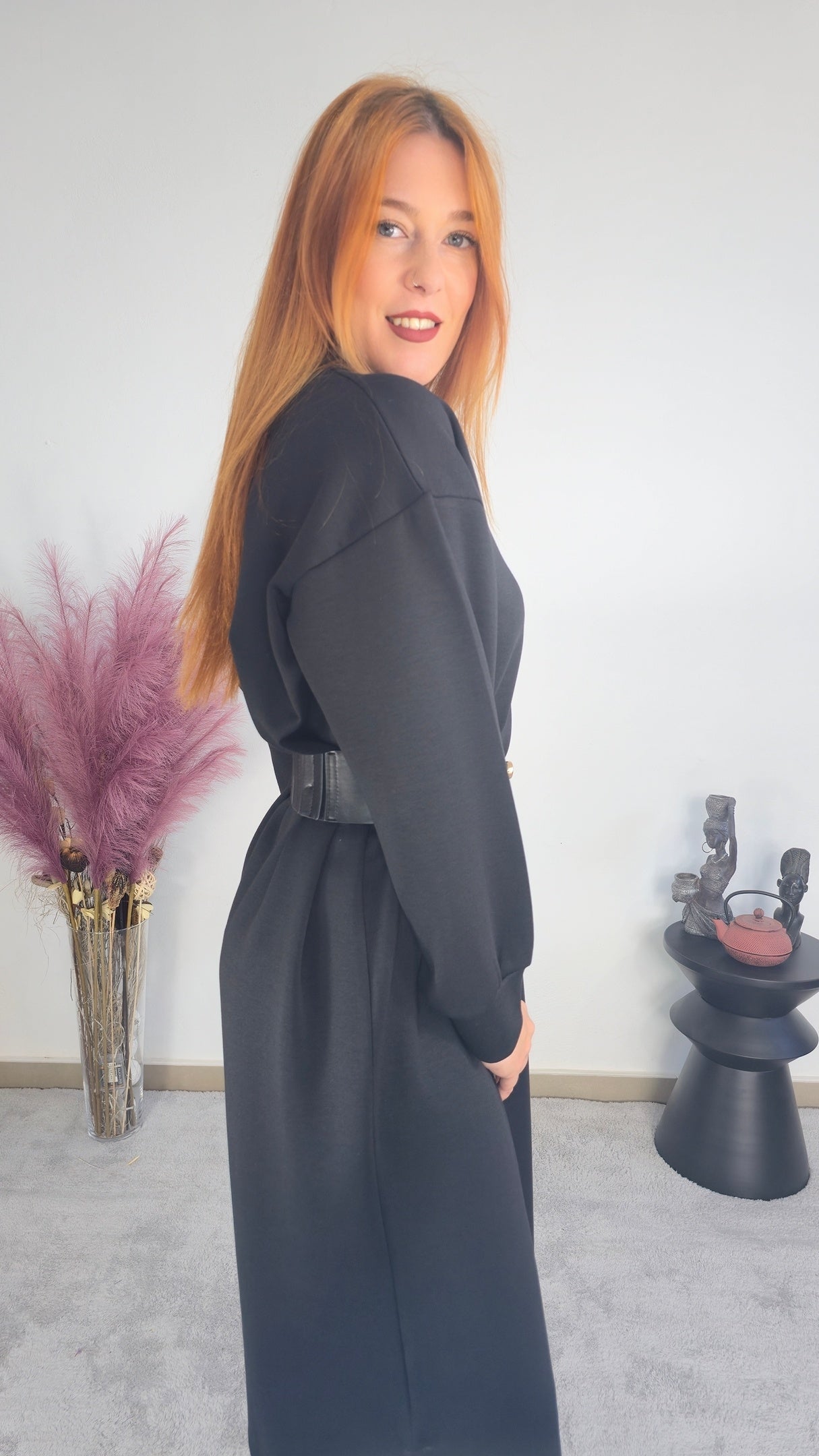 Μαύρο midi φόρεμα