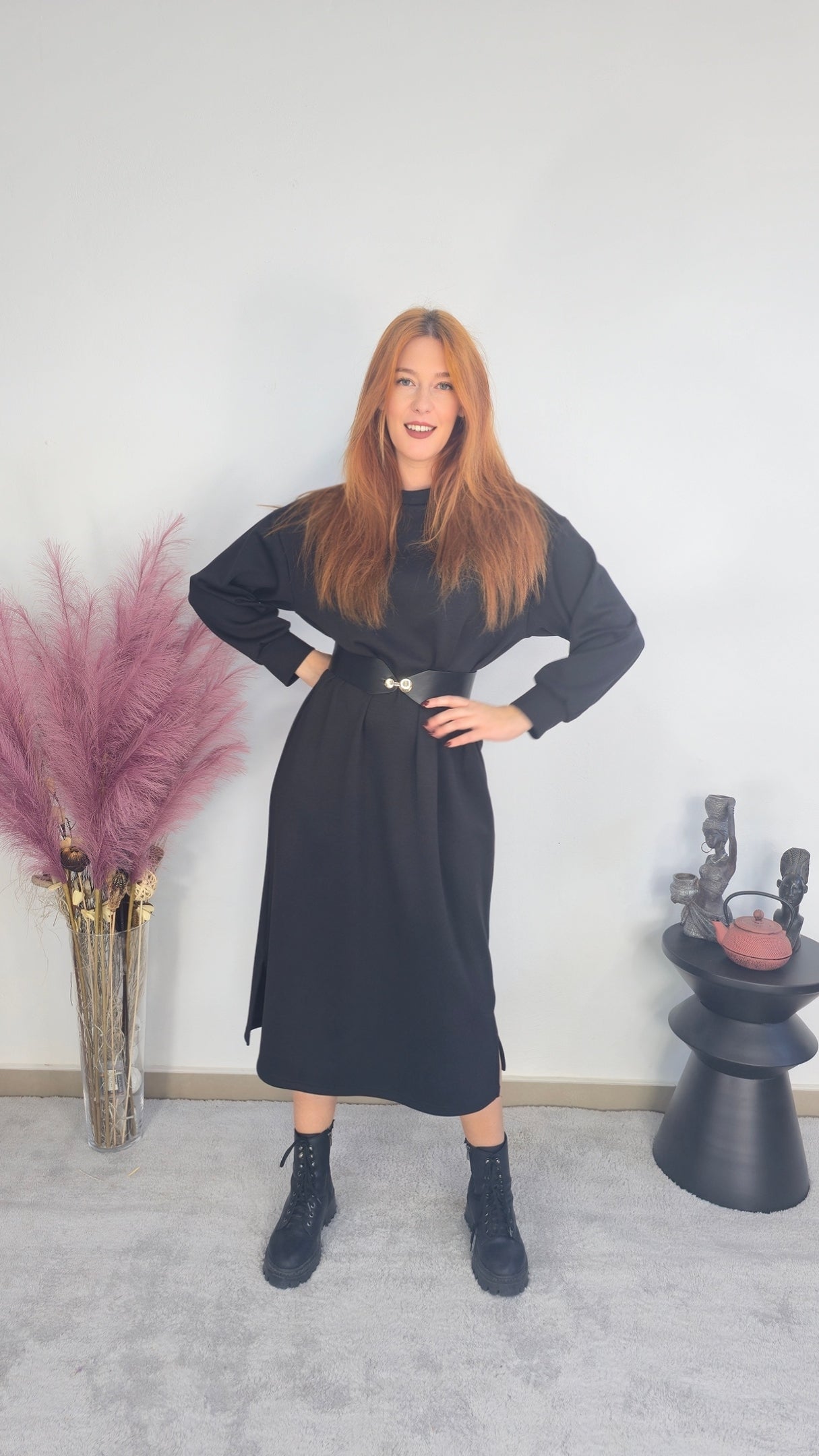 Μαύρο midi φόρεμα