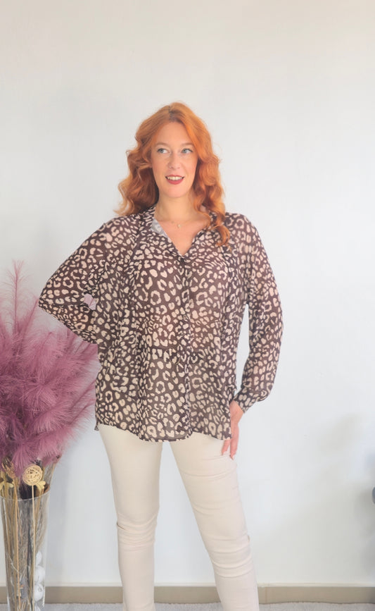 Animal print πουκαμίσα